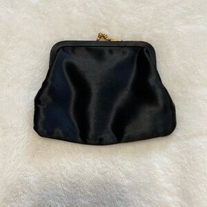 Elegant vintage Black Clutch with Gold Frame